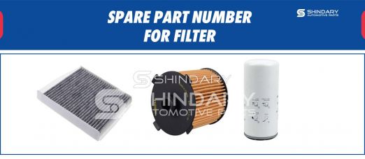 【SHINDARY PRODUCTS】SPARE PARTS NUMBERS FOR FILTER
